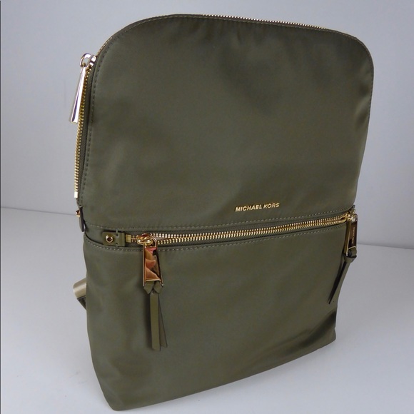 michael kors slim zip nylon backpack
